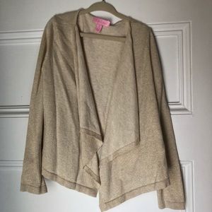 Girls lilly Pulitzer gold mini colony cardigan